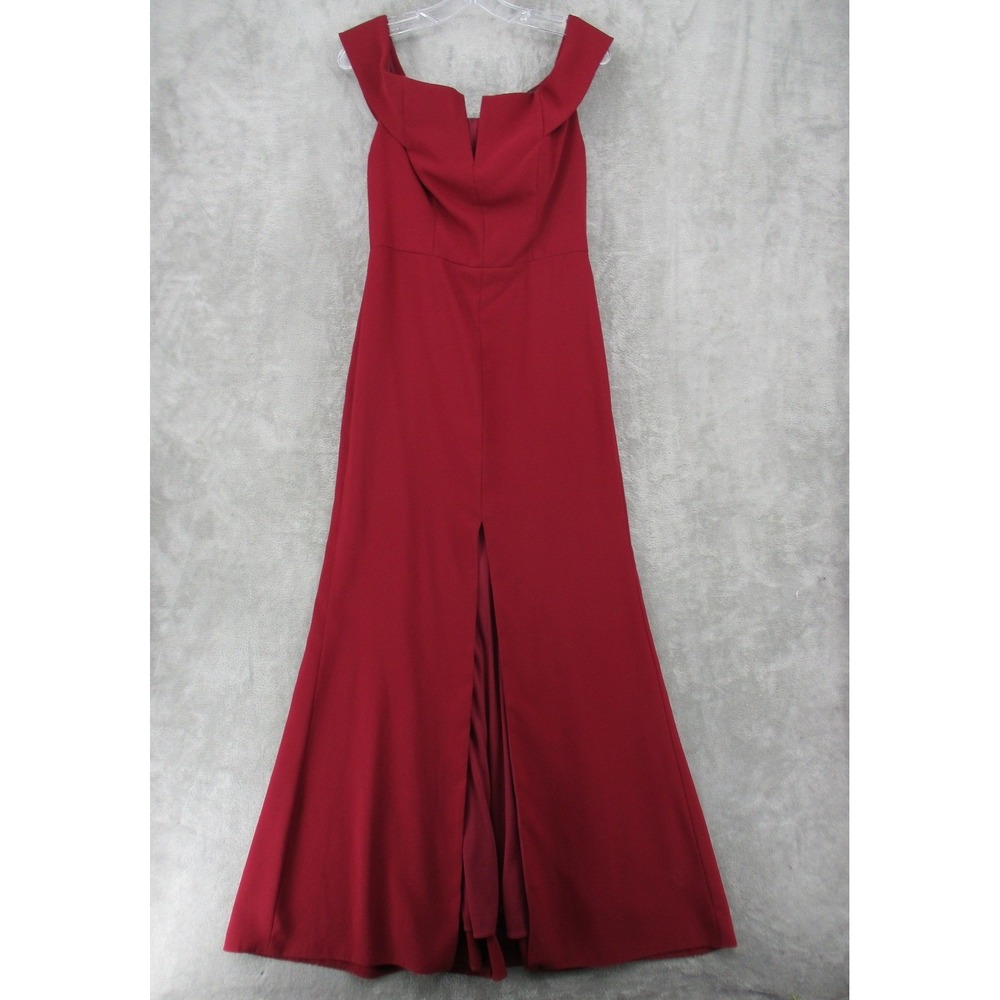 Dessy Collection Dress Off The Shoulder Notch Trumpet Gown 3038 Burgundy Event